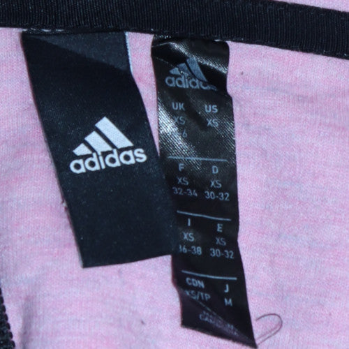 Womens UK Size XS adidas Pink Full Zip Hoodie