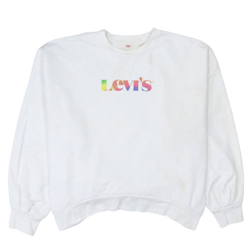 Womens UK Size L Levi's White Pullover Sweatshirt