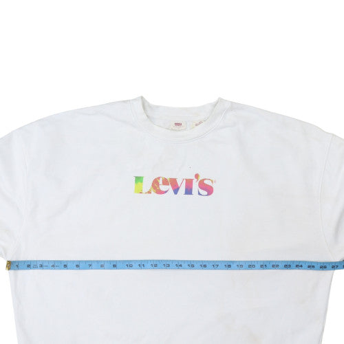 Womens UK Size L Levi's White Pullover Sweatshirt