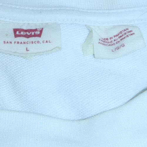 Womens UK Size L Levi's White Pullover Sweatshirt