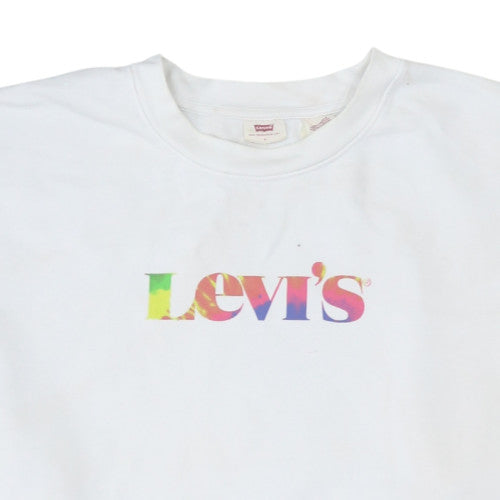 Womens UK Size L Levi's White Pullover Sweatshirt