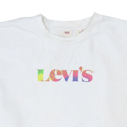 Womens UK Size L Levi's White Pullover Sweatshirt