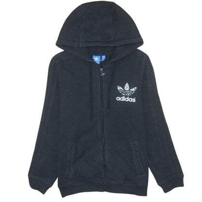Womens UK Size 14 adidas Black Full Zip Hoodie
