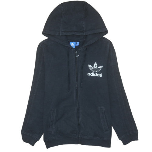 Womens UK Size 14 adidas Black Full Zip Hoodie