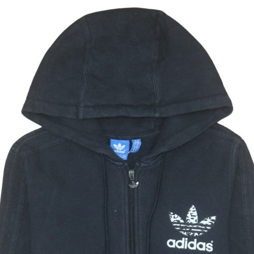 Womens UK Size 14 adidas Black Full Zip Hoodie