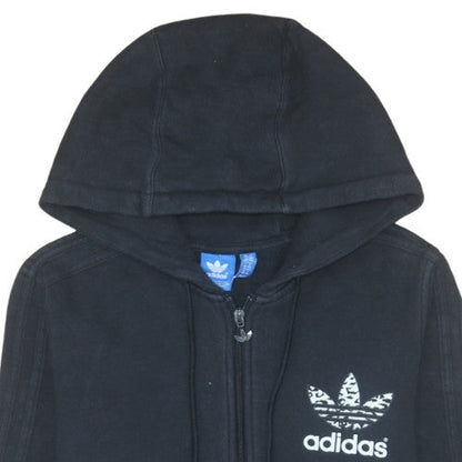 Womens UK Size 14 adidas Black Full Zip Hoodie