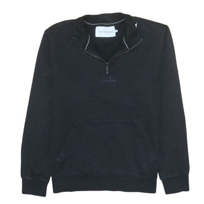Mens UK Size M Calvin Klein Jeans Black 1/2 Zip Sweatshirt