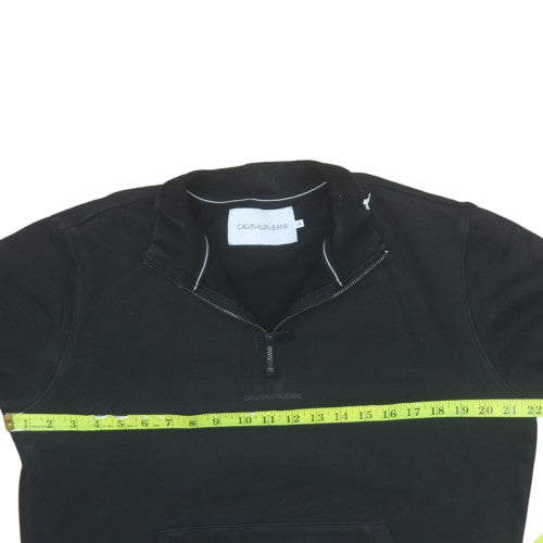Mens UK Size M Calvin Klein Jeans Black 1/2 Zip Sweatshirt