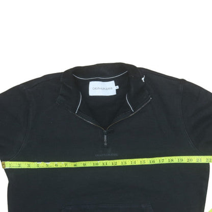 Mens UK Size M Calvin Klein Jeans Black 1/2 Zip Sweatshirt