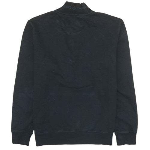 Mens UK Size M Calvin Klein Jeans Black 1/2 Zip Sweatshirt