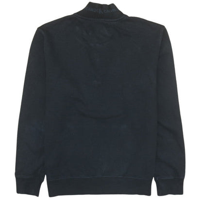 Mens UK Size M Calvin Klein Jeans Black 1/2 Zip Sweatshirt