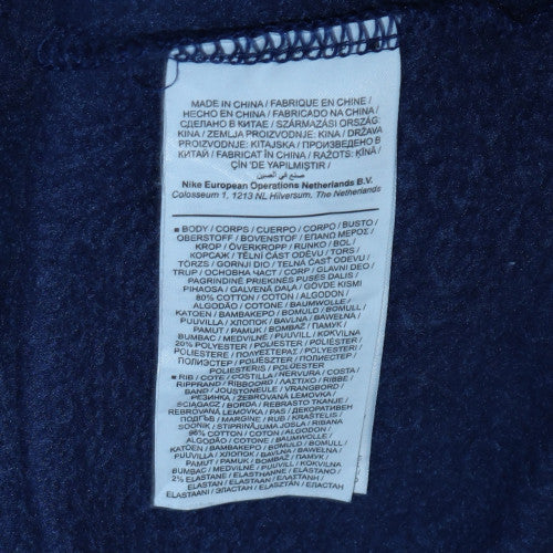 Mens UK Size L Nike Blue Full Zip Hoodie