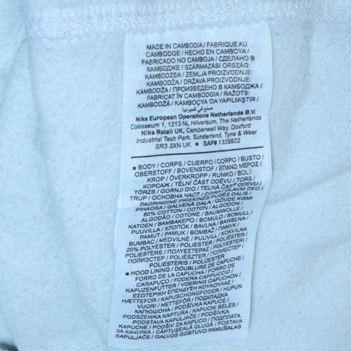 Mens UK Size L Nike White Pullover Hoodie
