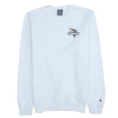 Mens UK Size L Champion White Pullover Sweatshirt