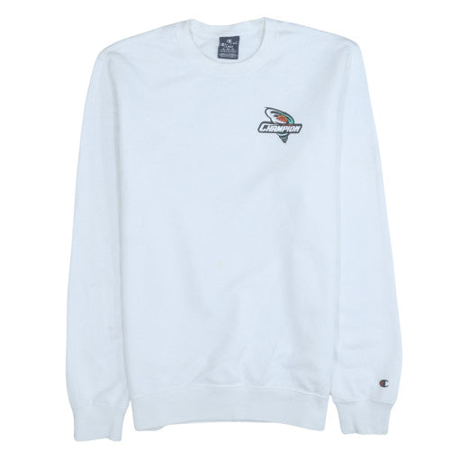 Mens UK Size L Champion White Pullover Sweatshirt