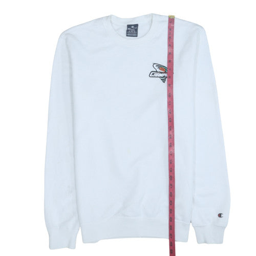 Mens UK Size L Champion White Pullover Sweatshirt