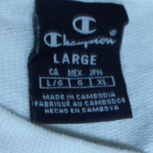 Mens UK Size L Champion White Pullover Sweatshirt