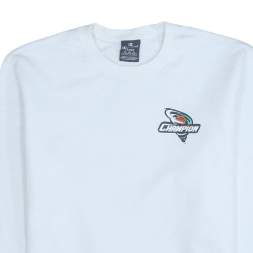 Mens UK Size L Champion White Pullover Sweatshirt