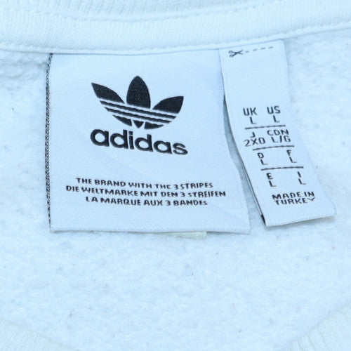 Mens UK Size L adidas White Pullover Sweatshirt