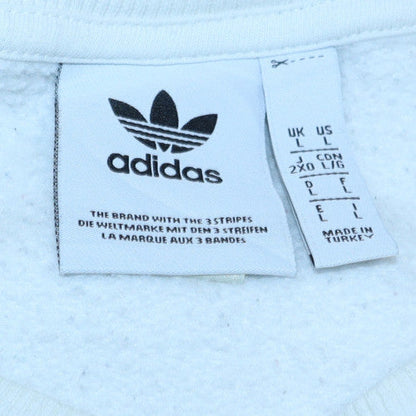 Mens UK Size L adidas White Pullover Sweatshirt
