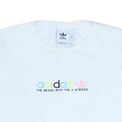 Mens UK Size L adidas White Pullover Sweatshirt