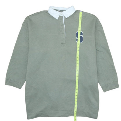 Mens UK Size L NEXT Green Henley Sweatshirt