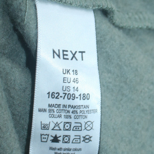 Mens UK Size L NEXT Green Henley Sweatshirt