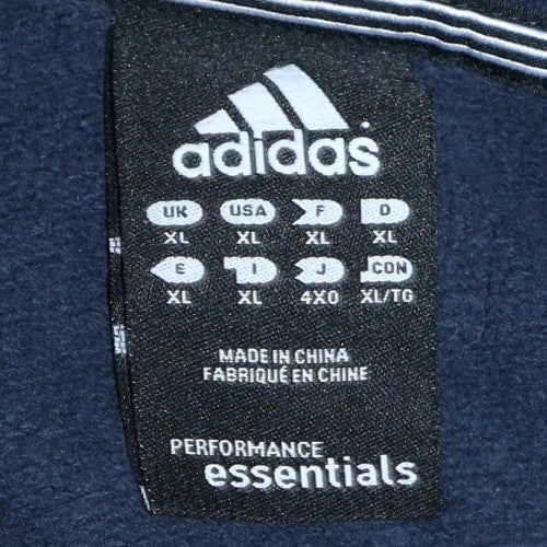 Mens UK Size XL adidas Blue Full Zip Hoodie