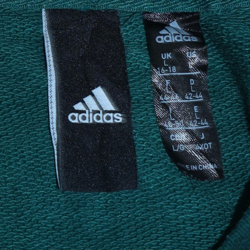 Womens UK Size L adidas Green Pullover Sweatshirt