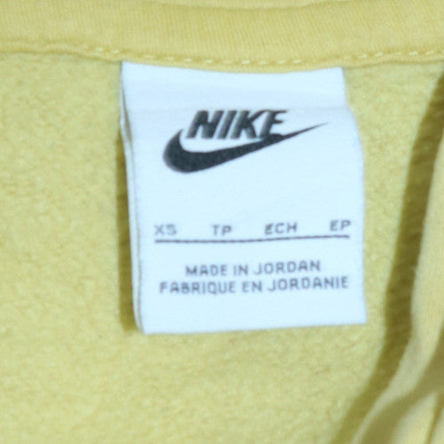 Mens UK Size XS Nike Yellow Pullover Hoodie