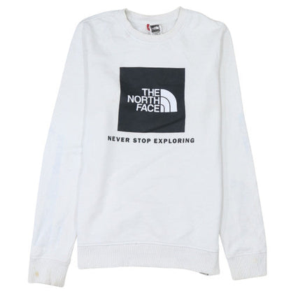 The North Face Boys White XL Pullover Sweatshirt Crew Neck Logo Design