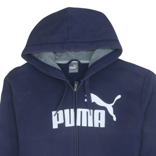 Mens UK Size 2XL PUMA Blue Full Zip Hoodie