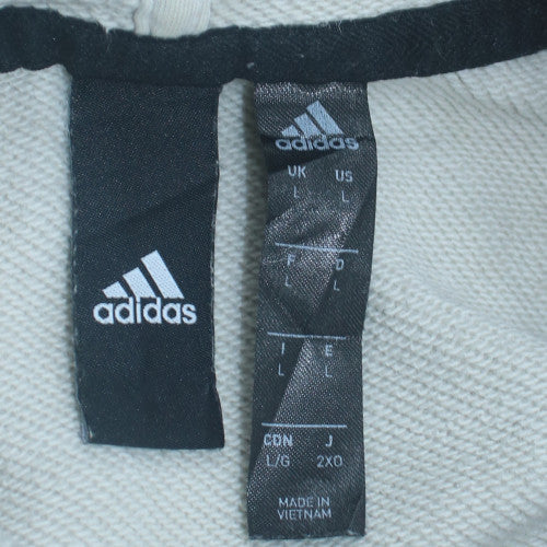Mens UK Size L adidas White Pullover Hoodie