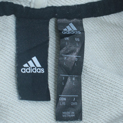 Mens UK Size L adidas White Pullover Hoodie
