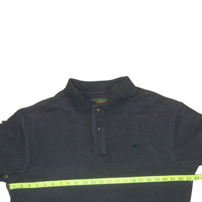 Timberland Men's Black Long Sleeve Cotton Button-Up Polo Shirt Size M
