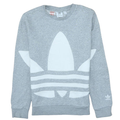 Adidas Boys Grey Crew Neck Pullover Sweatshirt 12-13 Years Classic Logo