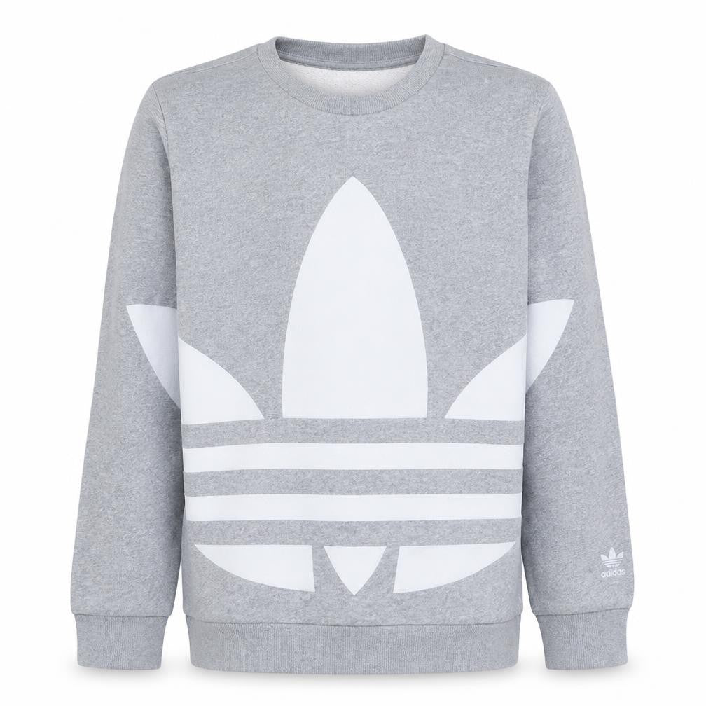 Adidas Boys Grey Crew Neck Pullover Sweatshirt 12-13 Years Classic Logo