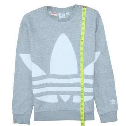 Adidas Boys Grey Crew Neck Pullover Sweatshirt 12-13 Years Classic Logo