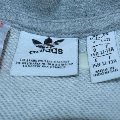 Adidas Boys Grey Crew Neck Pullover Sweatshirt 12-13 Years Classic Logo