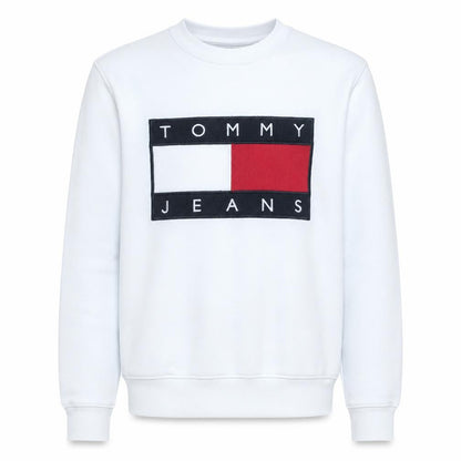 Mens UK Size S Tommy Jeans White Pullover Sweatshirt