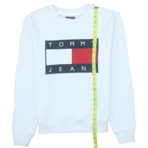 Mens UK Size S Tommy Jeans White Pullover Sweatshirt