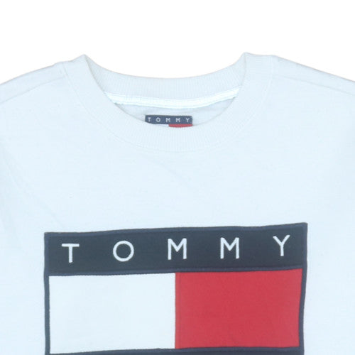 Mens UK Size S Tommy Jeans White Pullover Sweatshirt