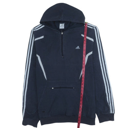Mens UK Size 2XL adidas Blue 1/2 Zip Hoodie