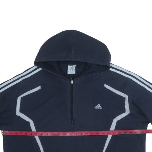 Mens UK Size 2XL adidas Blue 1/2 Zip Hoodie