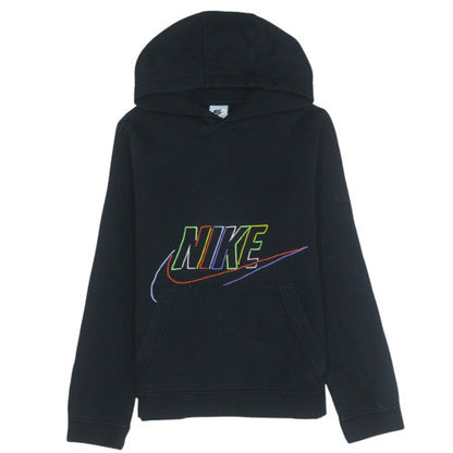 Nike Boys Black Pullover Hoodie L Logo Fleece Sweatshirt
