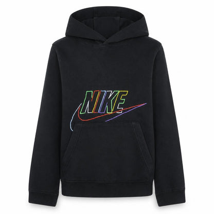Nike Boys Black Pullover Hoodie L Logo Fleece Sweatshirt