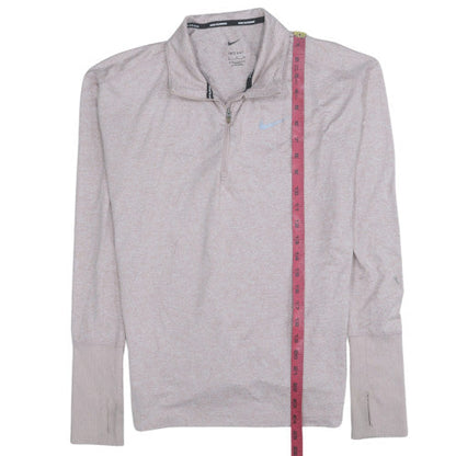 Nike Boys Beige Dri-FIT 1/4 Zip Lightweight Running Sweatshirt S