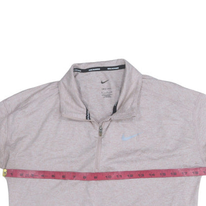 Nike Boys Beige Dri-FIT 1/4 Zip Lightweight Running Sweatshirt S