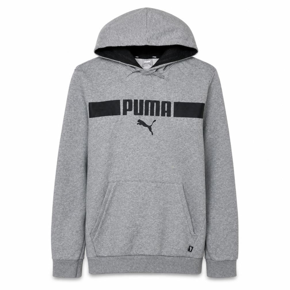 Mens UK Size M PUMA Grey Pullover Hoodie