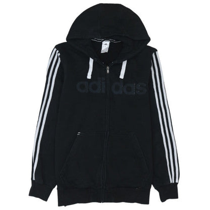 Mens UK Size M adidas Black Full Zip Hoodie